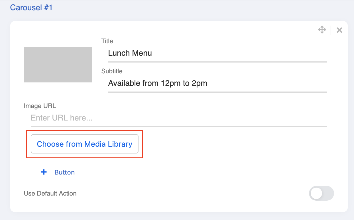 Fill in carousel item details